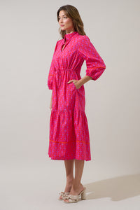 Vaila Floral Soraya Midi Tiered Dress