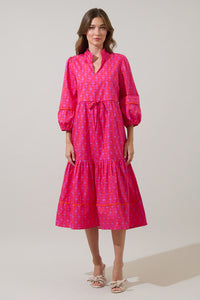 Vaila Floral Soraya Midi Tiered Dress