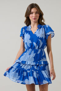 Seabloom Floral Fanny Ruffle Mini Dress