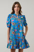 Anabelle Floral Rully Shift Mini Dress
