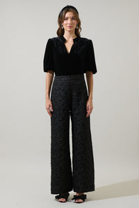Arielle Jacquard Bern Wide Leg Pants