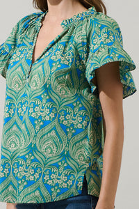 Nyra Paisley Macy Ruffle Top