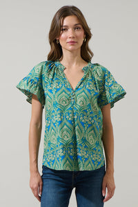 Nyra Paisley Macy Ruffle Top