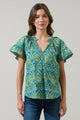 Nyra Paisley Macy Ruffle Top