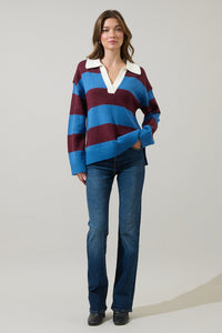 Runa Striped Collar Sweater