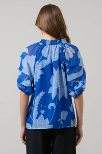 Seabloom Floral Terrie Ruffle Blouse