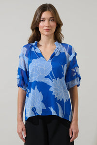 Seabloom Floral Terrie Ruffle Blouse