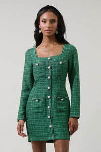 Haley Tweed Salome Button Down Mini Dress