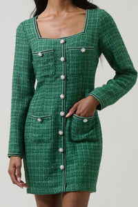 Haley Tweed Salome Button Down Mini Dress