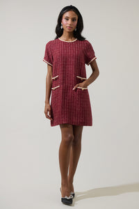 Haley Audrey Tweed Shift Mini Dress