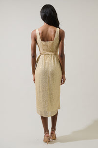 Aileen Sequin Beli Wrap Midi Dress