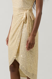 Aileen Sequin Beli Wrap Midi Dress