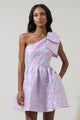 Mandy Jacquard Ivine Bow Mini Dress