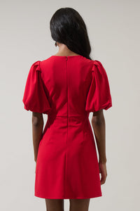 Cherry Belle Pearl Bow Mini Dress