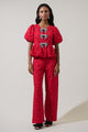 Arielle Jacquard Bern Wide Leg Pants