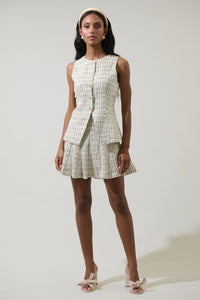 Gisella Tweed Zivy Flare Mini Skirt