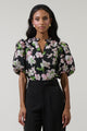 Elsinore Floral Jacquard Split Neck Top