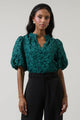 Arielle Jacquard Split Neck Top