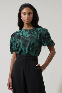 Palmina Jacquard Puff Sleeve Top