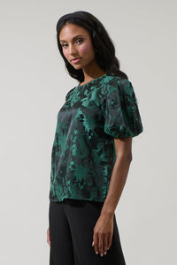 Palmina Jacquard Puff Sleeve Top