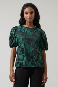 Palmina Jacquard Puff Sleeve Top