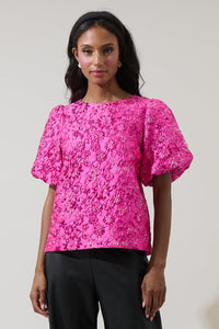 Harrington Jacquard Floral Joi Bubble Top