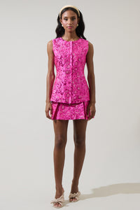 Harrington Jacquard Maize Sleeveless Top