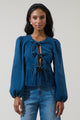 Adira Denim Front Tie Top