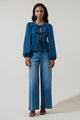 Adira Denim Front Tie Top