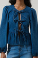 Adira Denim Front Tie Top
