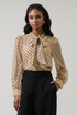 Junira Polka Dot Nolani Button Down Blouse