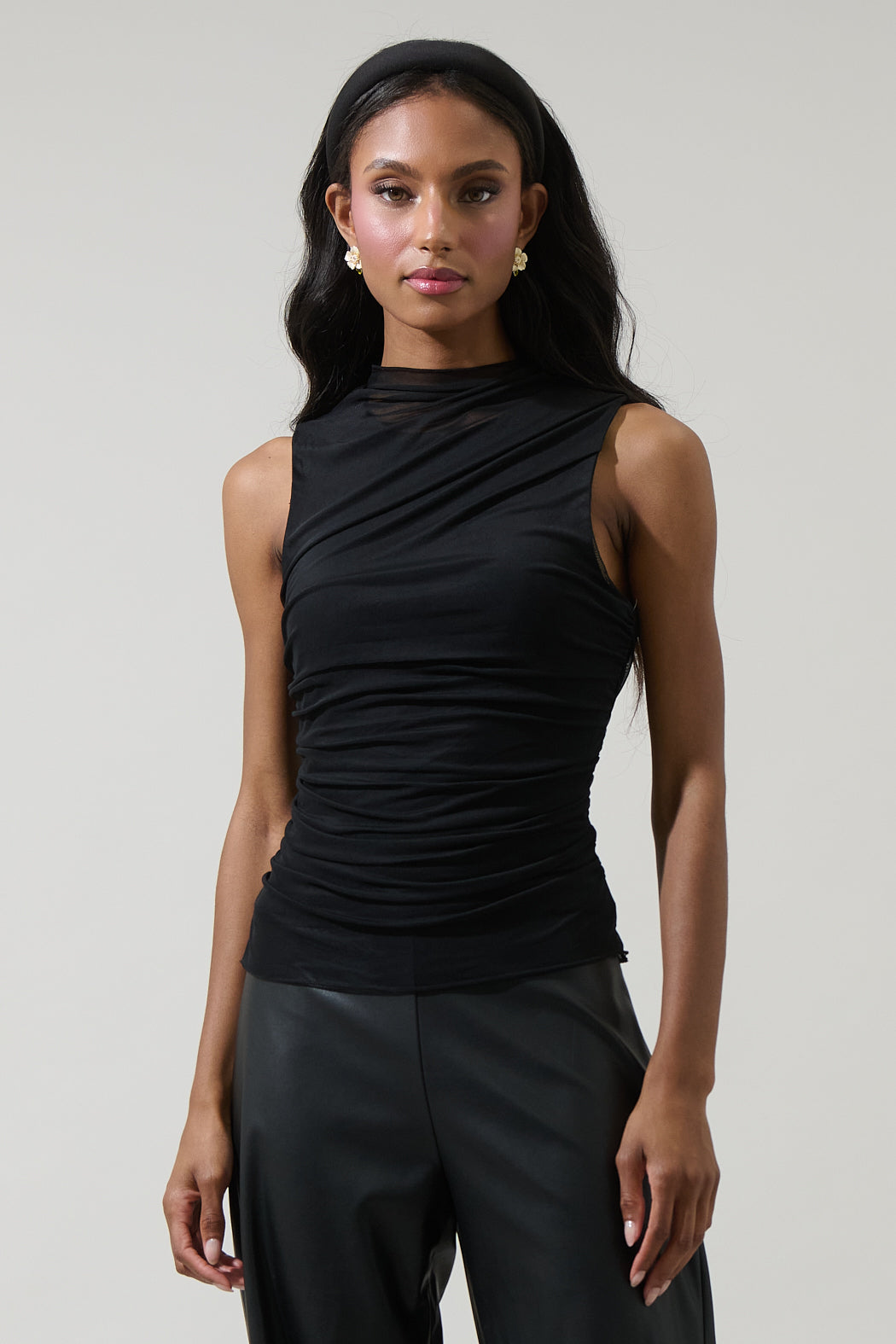 Odilia Ruched Sleeveless Blouse