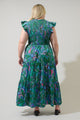 Vesper Geo Sunfire Tiered Midi Dress Curve