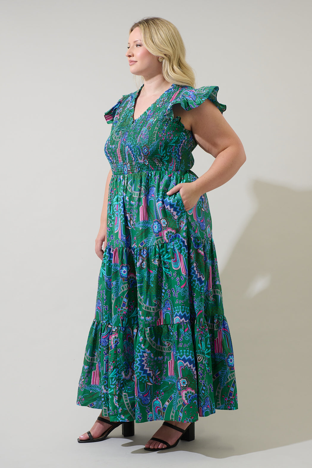 vesper midi dress Vesper Platinum Teal Midi Dress