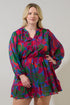 Kaeli Floral Paxton Balloon Sleeve Mini Dress Curve