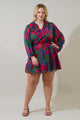 Kaeli Floral Paxton Balloon Sleeve Mini Dress Curve