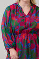 Kaeli Floral Paxton Balloon Sleeve Mini Dress Curve