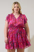 Anais Floral Bumble Ruffle Mini Dress Curve
