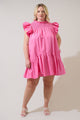 Rhona Smocked Mini Dress Curve