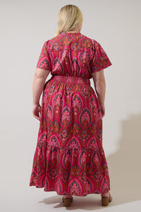 Azura Paisley Belraj Poplin Maxi Dress Curve