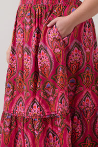 Azura Paisley Belraj Poplin Maxi Dress Curve