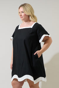 Gizelle Scallop Shift Mini Dress Curve