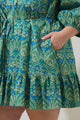 Nyra Paisley Jazlyn Split Neck Mini Dress Curve