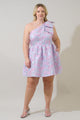 Mandy Jacquard Ivine Bow Mini Dress Curve