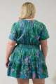 Vesper Geo Aylin Smocked Mini Dress Curve