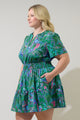Vesper Geo Aylin Smocked Mini Dress Curve