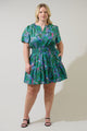 Vesper Geo Aylin Smocked Mini Dress Curve