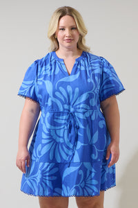 Emidora Floral Bouse Shift Mini Dress Curve