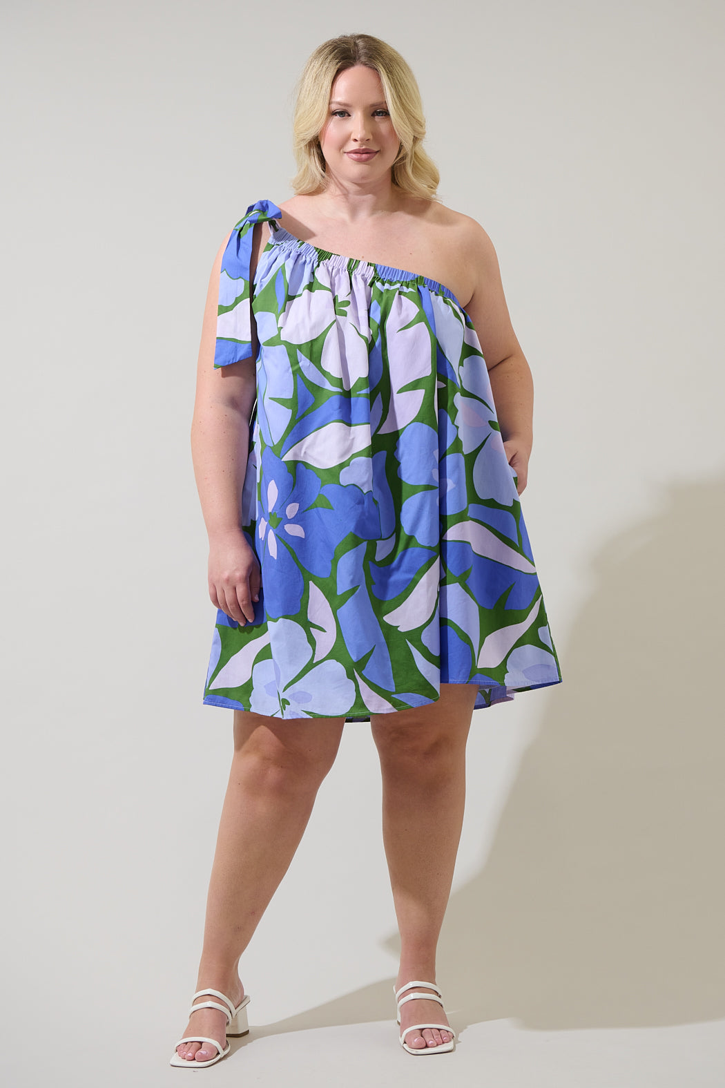 Dayana Floral Adley Shift One Shoulder Mini Dress Curve Sugarlips Dayana Floral Adley Shift One Shoulder Mini Dress Curve Sugarlips