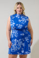 Lilith Floral Hallie Mock Neck Mini Dress Curve